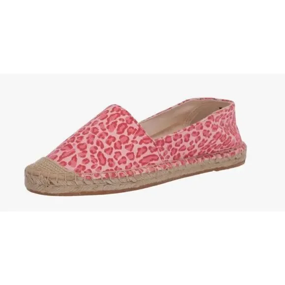 Joules Espadrilles Womens Size 9US Pink Leopard Print Slip On Shelbury Shoes NEW