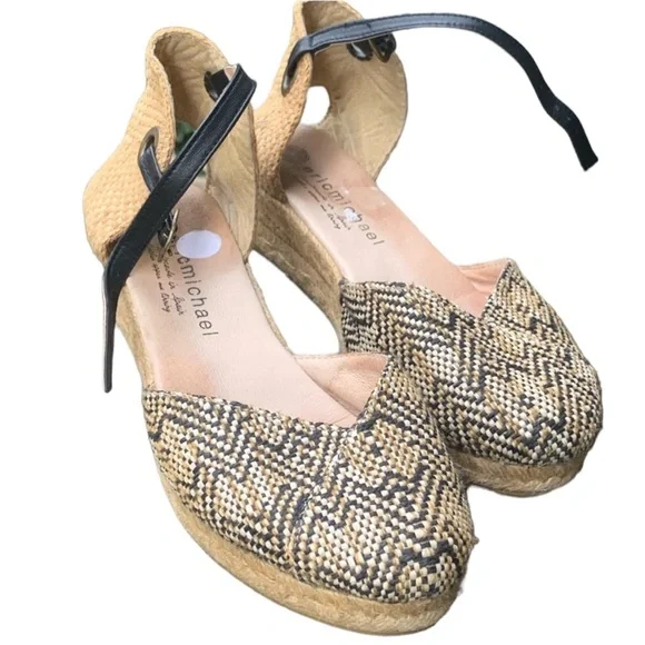 Eric Michael | Aztec boho ankle strap espadrilles size 39