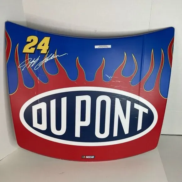 New NASCAR Jeff Gordon DuPont Hood 29” Hanging Wall Decor Flames Metal Retro