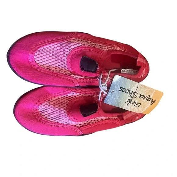 Girls‎ Water Shoes Pink Mesh Slip-On Swim Beach Pool Size M (13/1)