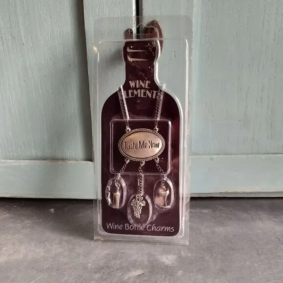 Pewter Wine Bottle Charm Set