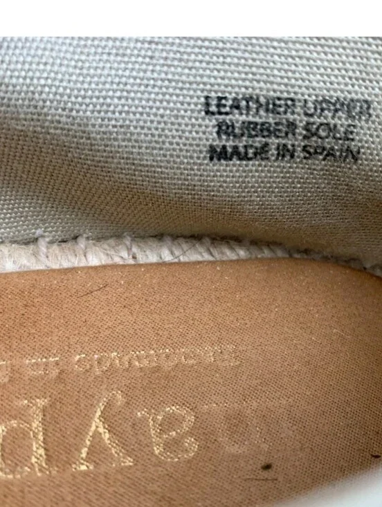 MAYPOL Anthropologie Leather Handcrafted Slip-On Espadrille Flats