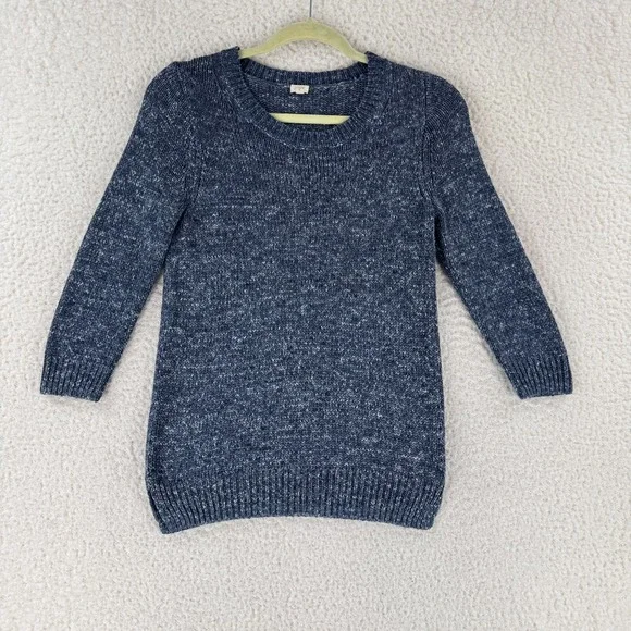J. Crew Blue Knit Crew Neck Sweater Womens Long‎ Sleeve Pullover Size Small