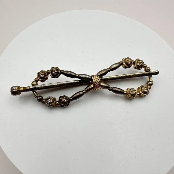 Vintage 90s Floral Barrette Hair Clip Beaded Women's Classic Fashion Jewelry