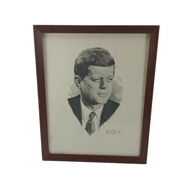 Vintage John F Kennedy Sketch 35th President Of The United States 1917 To 1963