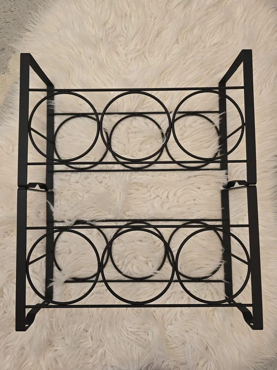 Stackable Black Metal Wine Rack - Modern Circular Design
