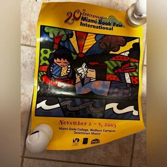 Romero Britto miami book fair international miami Dade college signed pop art