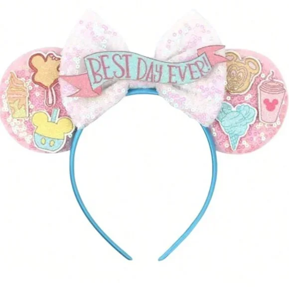 DISNEY‎ “Best Day Ever” Mickey Ears Disney Snacks Headband (NEW & SO CUTE!)