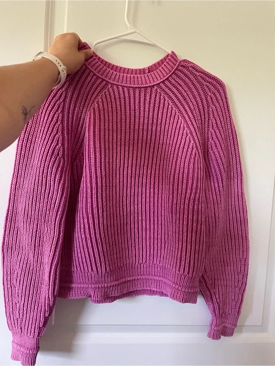 J. Crew Pink Ribbed Crewneck Sweater