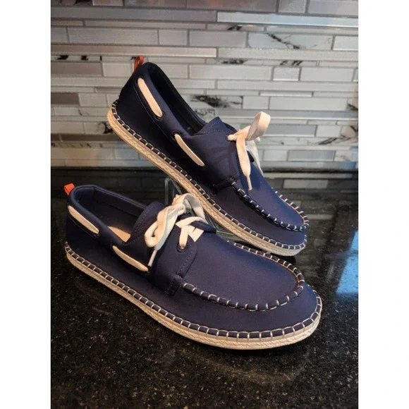 NEW Sea Star Beachwear Mariner Boat Shoes Navy Blue Neoprene Water Shoes Mens 10