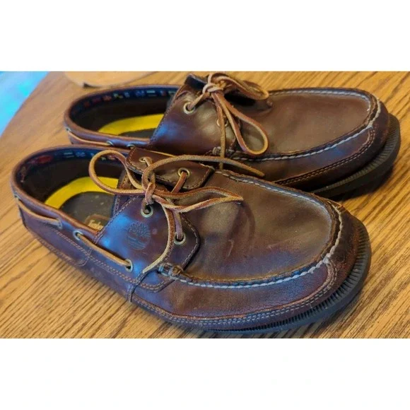 Timberland Boat‎ Shoes Mens 12M Kiawah Bay 70521 Brown Leather Lace Up Loafers