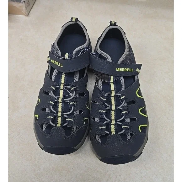 Merrell Hydro H2O Navy Blue Leather Outdoor Trail Hiker Sandals Boys Size 6M