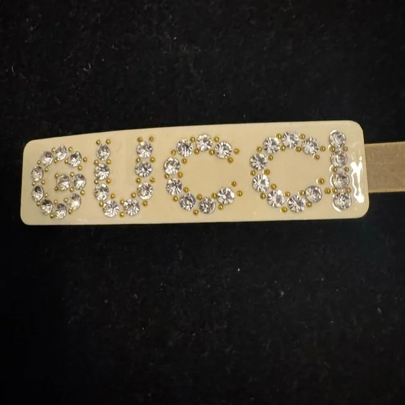 Gucci Ivory Hair Clip with Gold and Silver Details