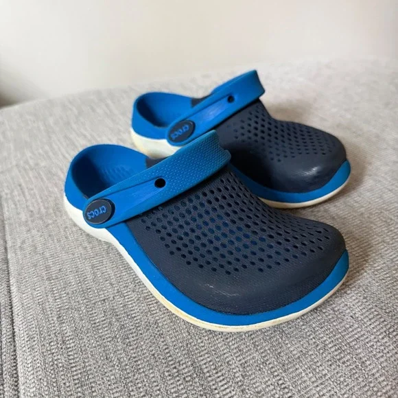 Crocs Kids LiteRide Clog Navy Blue Sporty Comfort Slip On Water Shoes