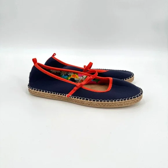 SeaStar x Frances Valentine Navy Orange Espadrille Mary Jane Water Shoes 10