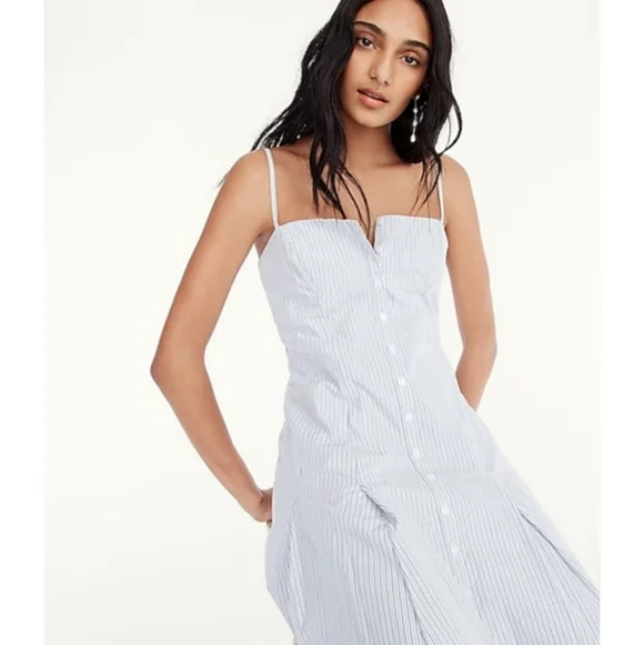 11. J.Crew Button-down cotton poplin dress in stripe