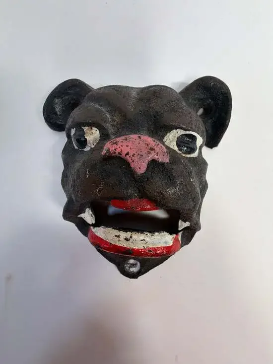 Vintage Cast Iron Bulldog Wall Mounted Bottle Opener