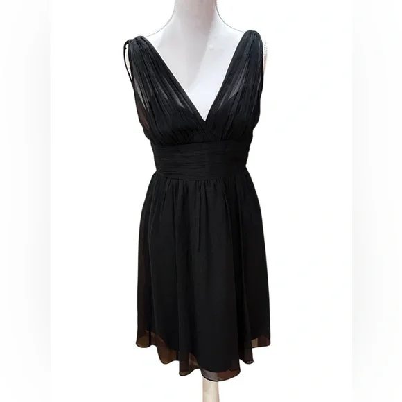 J.‎ Crew Black Silk Chiffon Ava Dress 4P