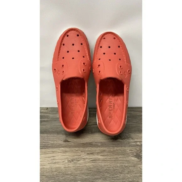 Sperry‎ Authentic Original Float Boat Shoes Coral Red Rubber Mens 6 Womens 8