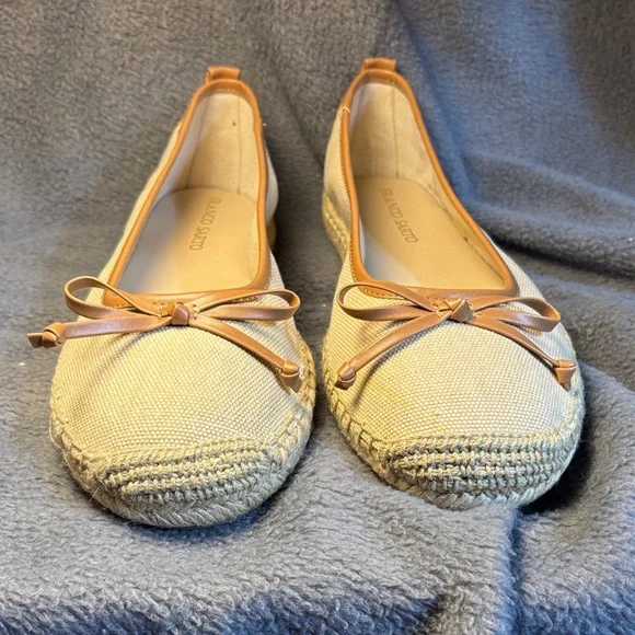 Franco Sarto Cream and Tan Espadrilles