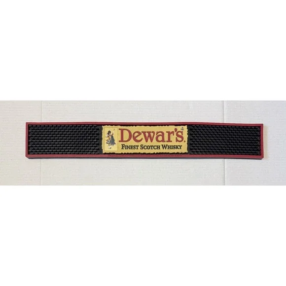 DEWAR'S Finest Scotch Whiskey Rubber Bar Mat - Spill Catcher - Rail Runner