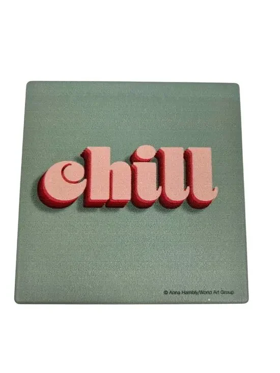 Thirstystone Chill Green and Pink Cork Bottom Coaster - NWT