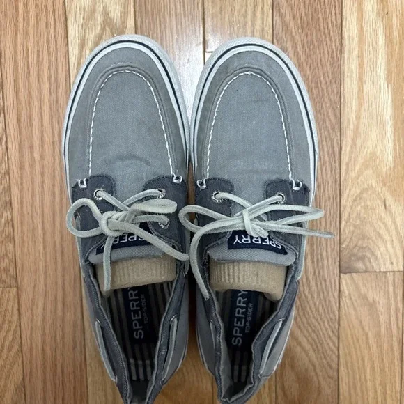 Sperry Men's Bahama II Coastal Preppy Boat Shoe Sneaker Gray - Size 8