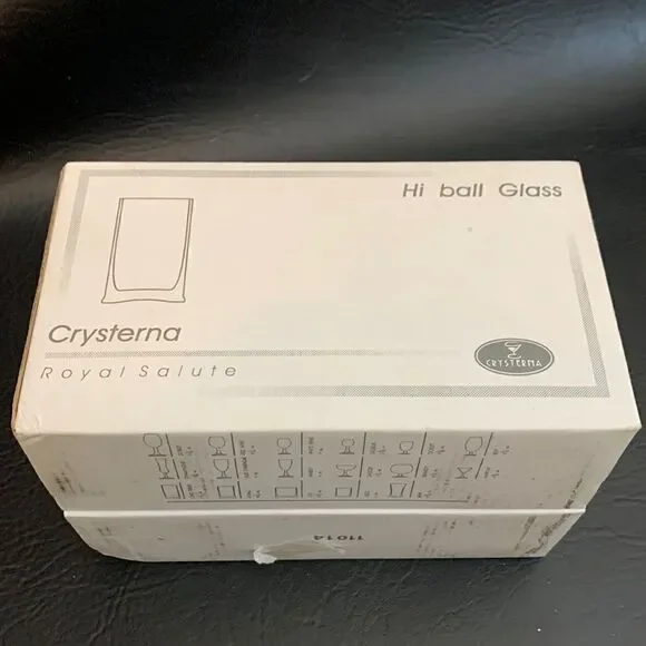 Bangkok Crystal Crysterna Royal Salute Hi Ball Glass Thailand Box 6 10 2/10 Oz