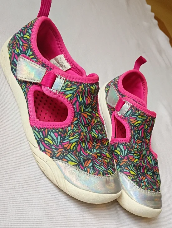 Lands End Girls Butterfly Print Water Shoes