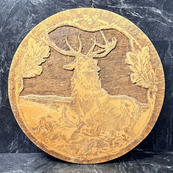 FLEMISH ART CO. Wooden Elk Plaque #854
