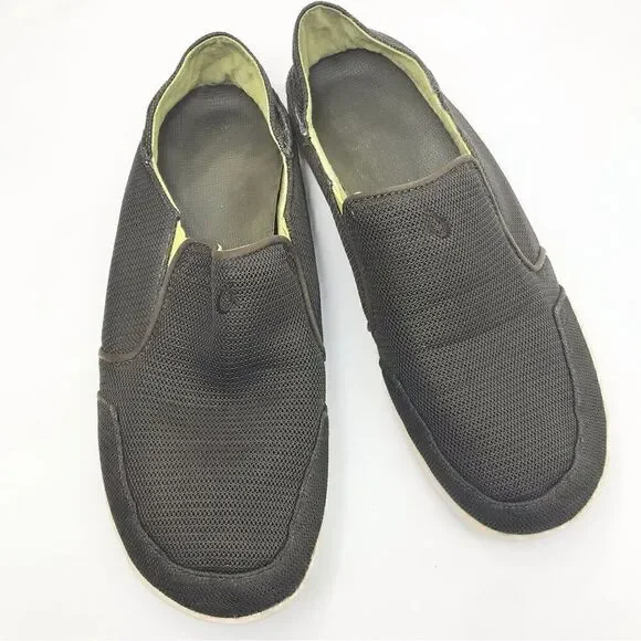 Olukai NOHEA Mesh Men’s Breathable Slip On Brown Green Loafer Boat Shoes