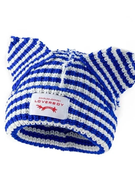 Blue & White Charles Jeffery Loverboy beanie