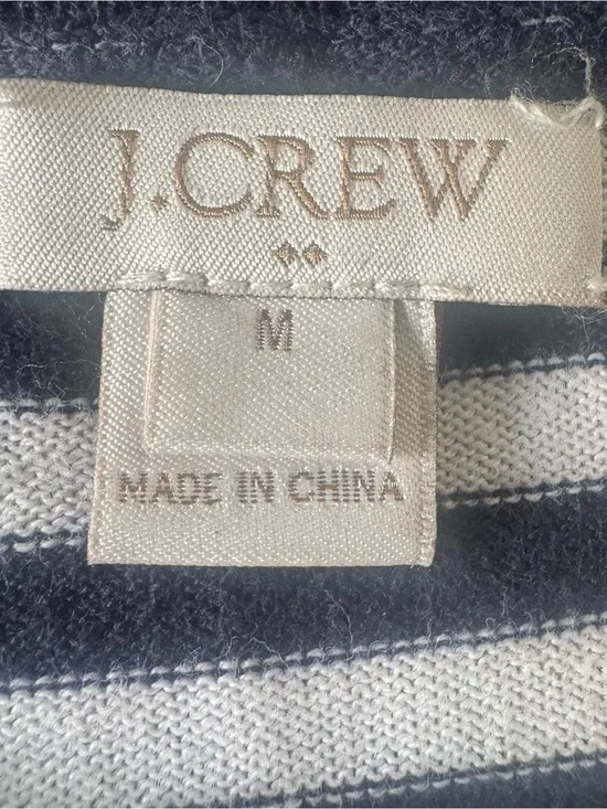 J. Crew Navy and White Striped Sleeveless Knit Tank Size Medium 100% Cotton