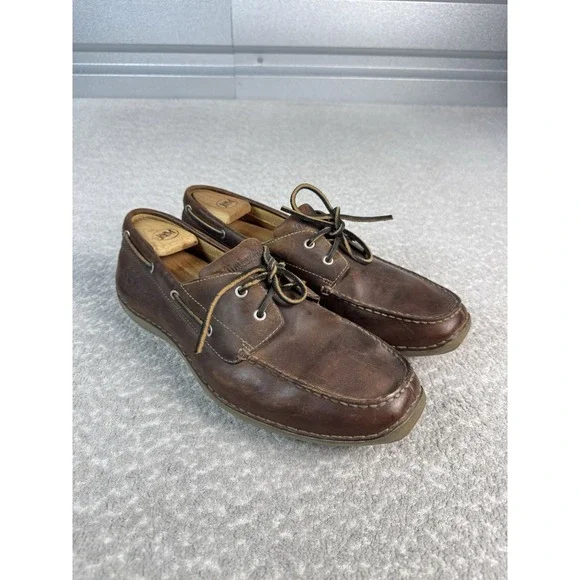 Timberland 74017 Annapolis‎ 2 Eye MOC Toe Men's Leather Boat Shoes 11 Brown