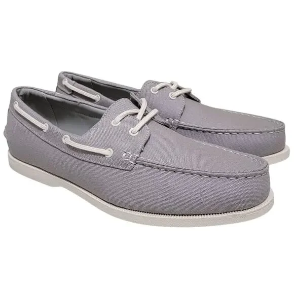 Club Room Men Elliot Canvas 2-Eye Casual Boat Shoes Size US 13M Grey