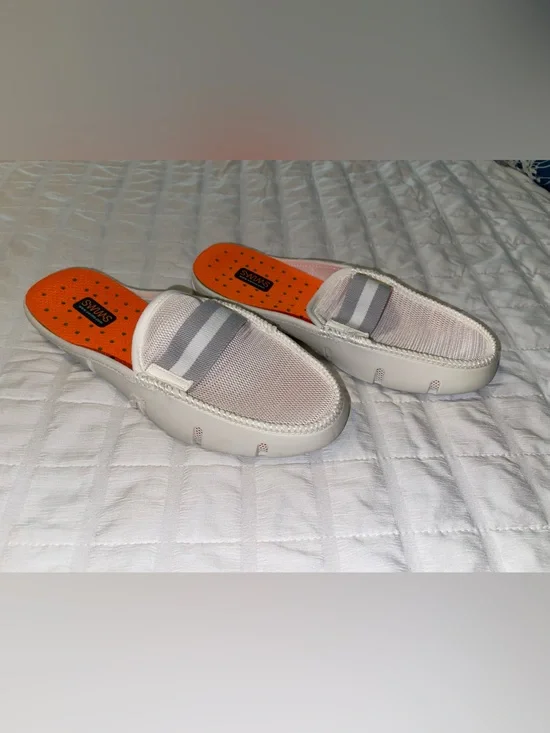 Swims Men's White, Grey and Orange Slip-On Boat & Water Shoes
