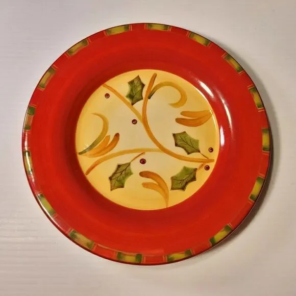 Demdaco Crimson Berries Salad Dessert Plate RED