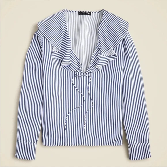 J. Crew Goldie Long Sleeve Ruffle Collar Blouse