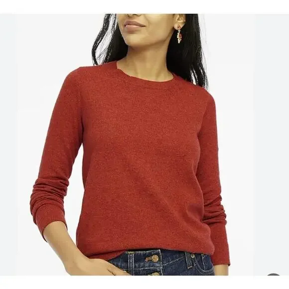 J. Crew Orange Wool/cotton‎ blend long sleeve crew neck sweater (M)