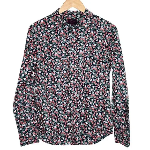 J. Crew Liberty Slim Perfect Shirt Sarah Floral Print Women’s Size 8 Cotton