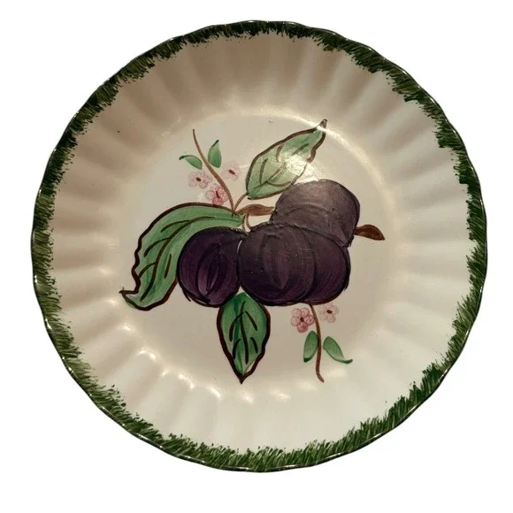 Blue Ridge Pottery Hand Painted Plum Salad Plate 8