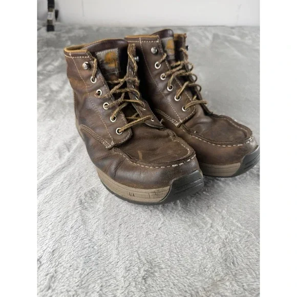 Carhartt Men's Moc Toe Leather Work Boots Brown 6