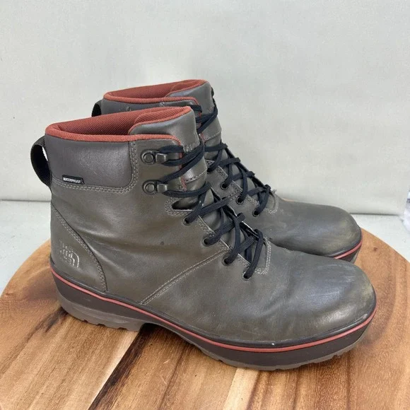 The North Face Ballard II Waterproof Boots Mens 11 Grey Brown Leather NF0A2T4I