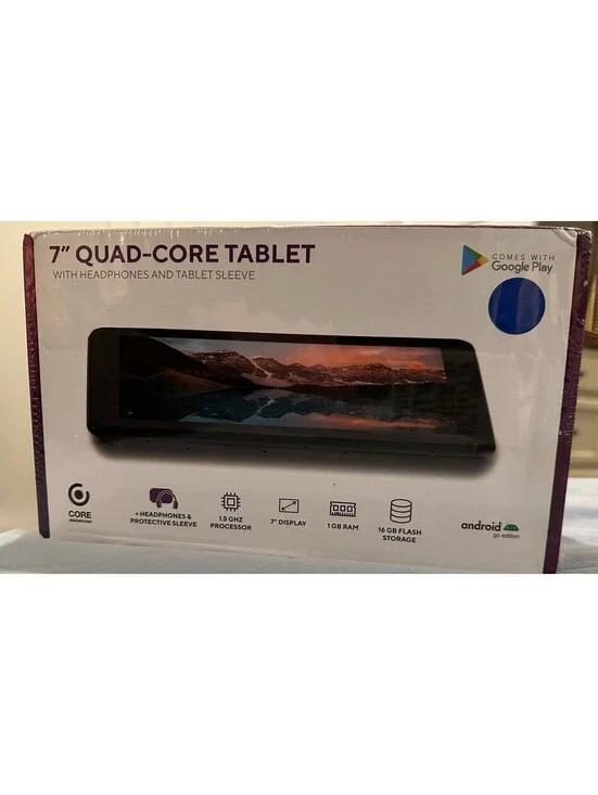 Core Innovations 7” Quad Core Tablet, NEW IN SEALED BOX. BLUE, MSRP $88
