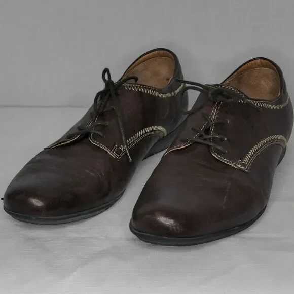 Taos Womens Oxfords Lace Comfort Shoes Flats Leather Chocolate Ideal 10 ? 41