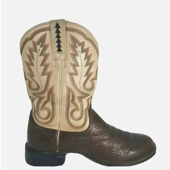 AMPUTEE Ariat Men's Brown Shark Skin Leather Western ONE SINGLE BOOT Siz…