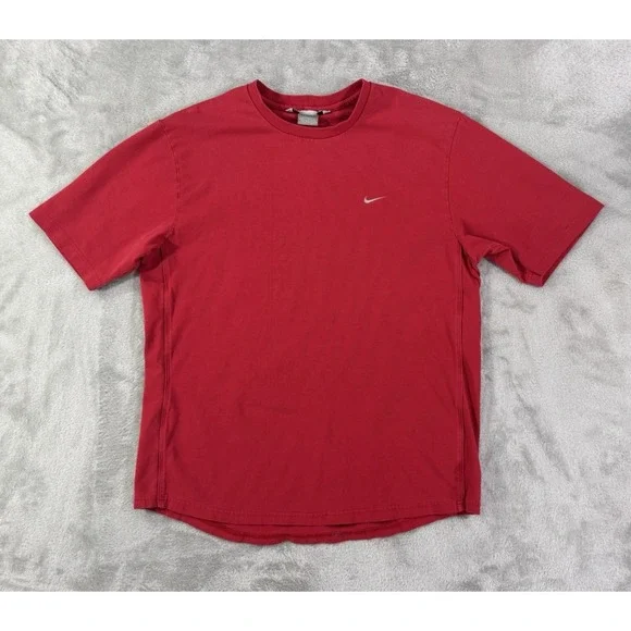 Vintage Nike Shirt Mens M Red Nike Swoosh‎ Performance Athletic Running Y2K