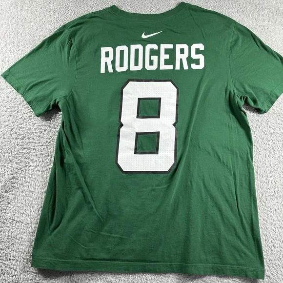 Aaron Rodgers #8 New York Jets Shirt Mens Large Nike Green NY‎ NFL