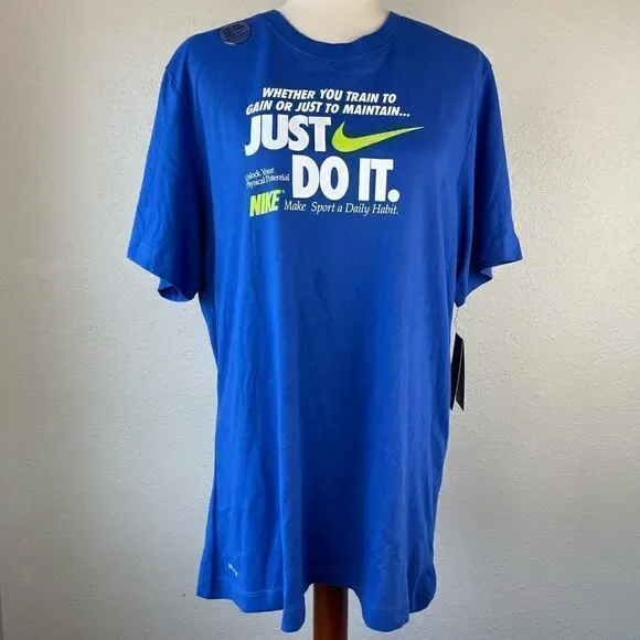 NWT Nike Just Do It Athletic T-Shirt Size L