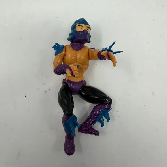 Vintage 1988 TMNT Shredder Action Figure Playmates Mirage Studios Purple Blue